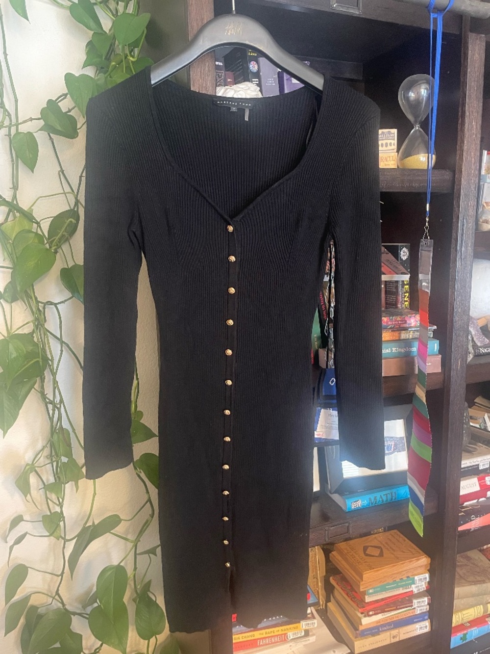 Endless Rose Black Ribbed Dress